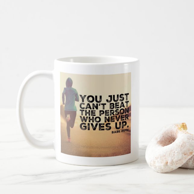 Caneca De Café Nunca Desistir - Executando Workout Inspirational (Com Donut)