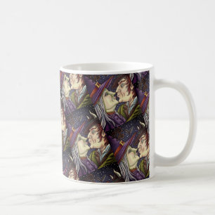 CANECA DE CAFÉ NUNCA É TARDE DEMAIS PARA O ROMANCE, BRUXA & MAGO