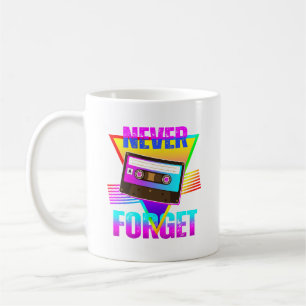 Caneca De Café Nunca Esqueça Gravador de Fita Cassete Retro