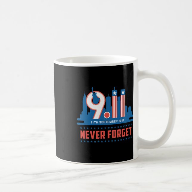 Caneca De Café Nunca Esqueça o 11 de setembro de 2001 Dia Memoria (Direita)