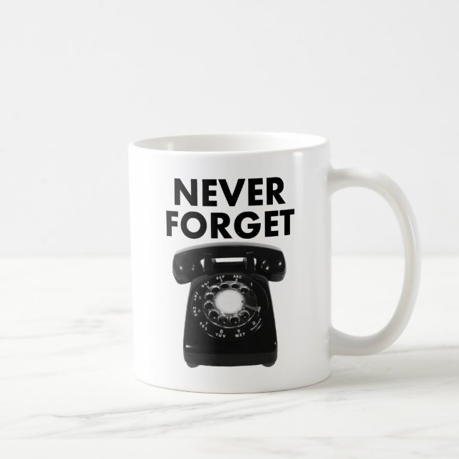 Caneca De Café Nunca Esqueça o celular rotacional Engraçado (Direita)