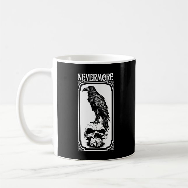 Caneca De Café Nunca mais | Edgar Allan Poe - Raven (Esquerda)