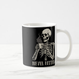 Caneca De Café Nunca Melhor Bebendo Skeletrificado Café Halloween