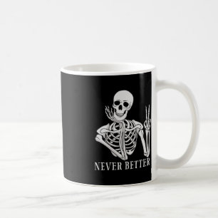 Caneca De Café Nunca Melhor Esqueleto Divertir O Céu De Halloween