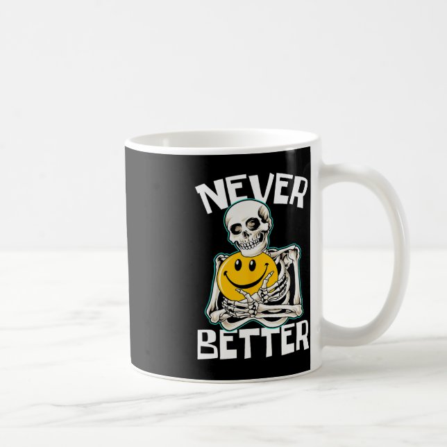 Caneca De Café NUNCA MELHOR O Skeleton Divertir O Caveira Figurin (Direita)