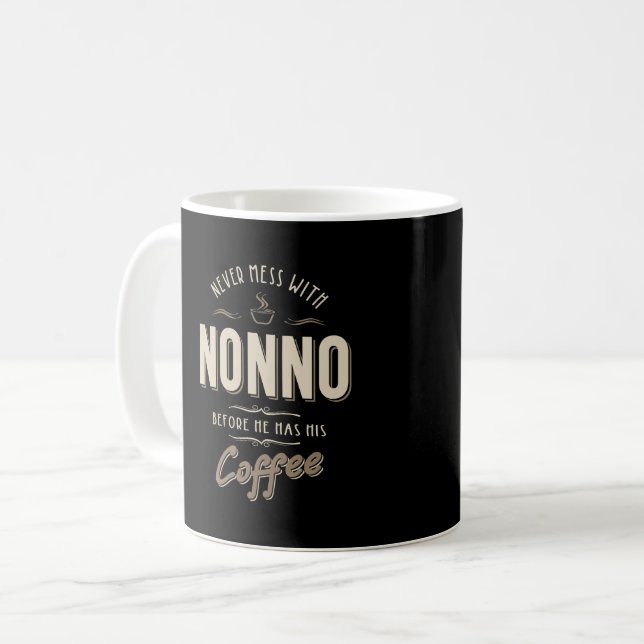 Caneca De Café Nunca Mente Com Não Antes Do Café (Frente Esquerda)