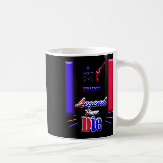 Caneca De Café Nunca Morra Em Pé Com Donald Trump (Direita)