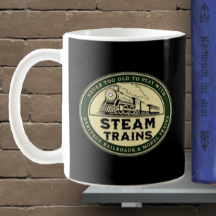 Caneca De Café Nunca muito velho para jogar com a ferrovia de tre
