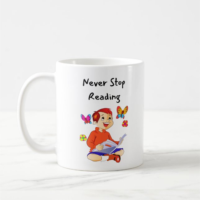 Caneca De Café Nunca parar de ler (Esquerda)