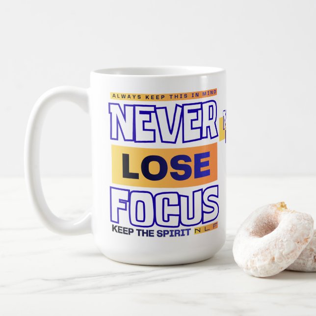 Caneca De Café Nunca Perca o Foco (Com Donut)