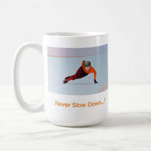 Caneca De Café Nunca retarde o Speedskater curto alaranjado da