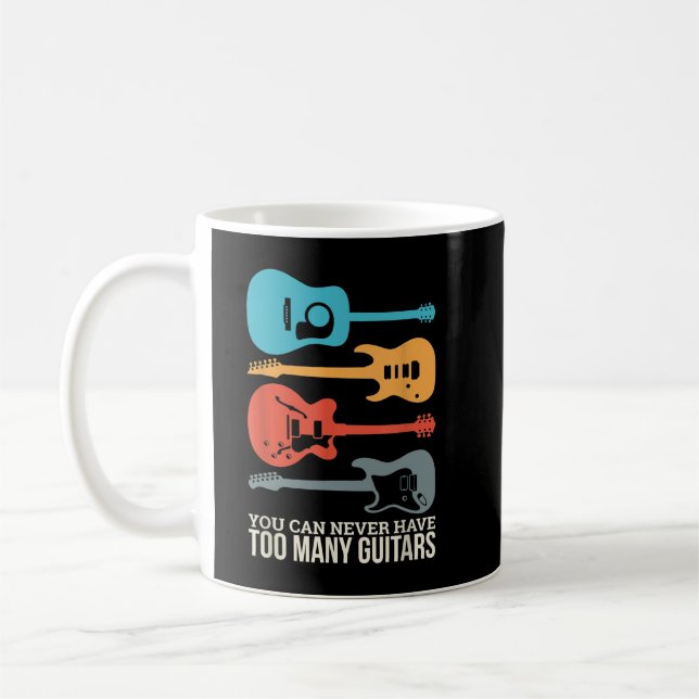 Caneca De Café Nunca se Tem Muitos Guitarras (Esquerda)