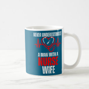 Caneca De Café Nunca Subestime Marido Enfermeira Esposa Arte Gráf
