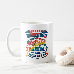 Caneca De Café Nunca subestime um Autismo Mãe Arco-Íris