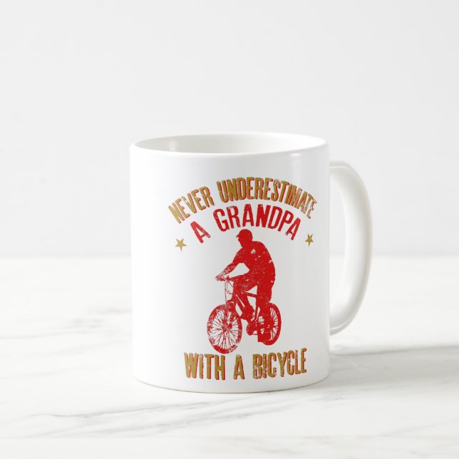 Caneca De Café Nunca Subestime Um Avô Com Uma Bicicleta Legal (Frente Esquerda)