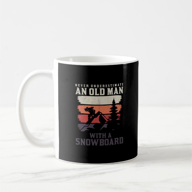 Caneca De Café nunca subestime um velho com um snowboard (Esquerda)