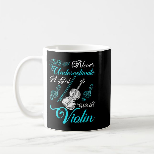 Caneca De Café Nunca subestime uma garota com um presente violino (Esquerda)