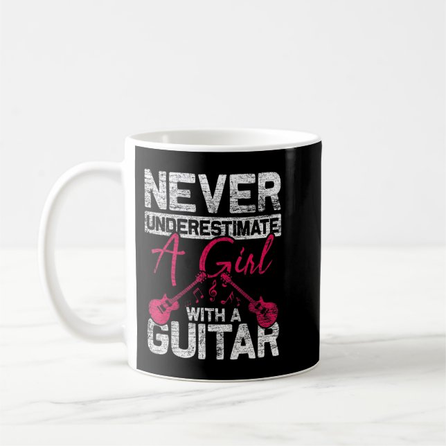 Caneca De Café Nunca Subestime Uma Garota Com Violão Se Você (Esquerda)