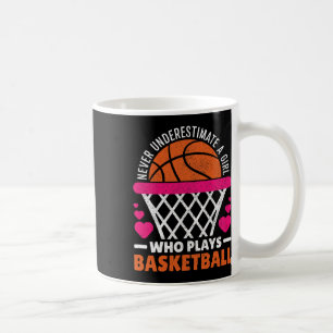 Caneca De Café Nunca Subestime Uma Garota Que Joga Bysketbyll Lo