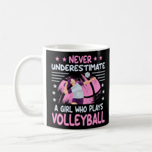 Caneca De Café Nunca subestime uma garota que joga voleibol vB