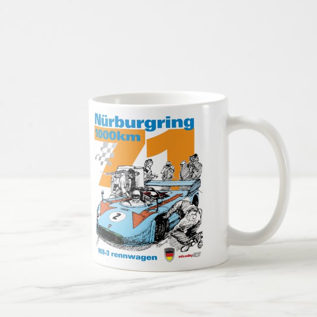 Caneca De Café Nurburgring 1973 1000 quilômetros Porsche 908-3 (Direita)