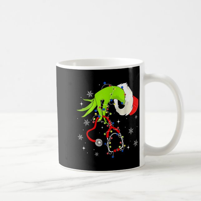 Caneca De Café Nurse Christmas Stethoscope Nurses Xmas Pajamas Sa (Direita)