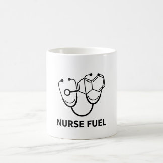 Caneca De Café Nurse Fuel Caffeine Molecule Stethoscope Minimalis