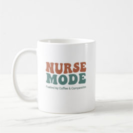 Caneca De Café Nurse Mode Retro Wavy Typography