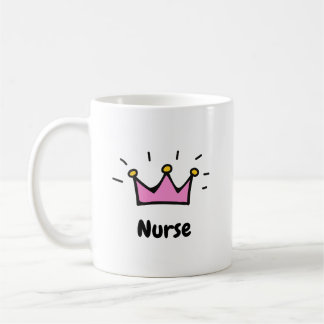Caneca De Café Nurse Pink Princess Crown Art