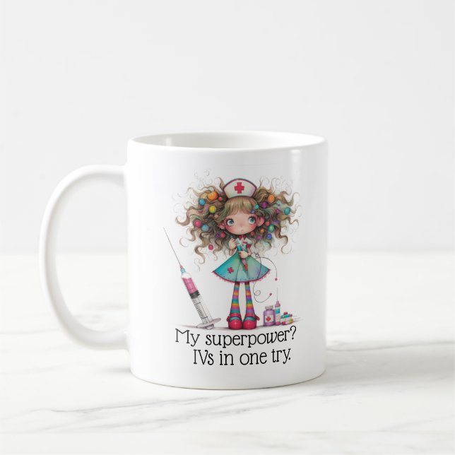 Caneca De Café Nurse sayings- My superpower Mug (Esquerda)