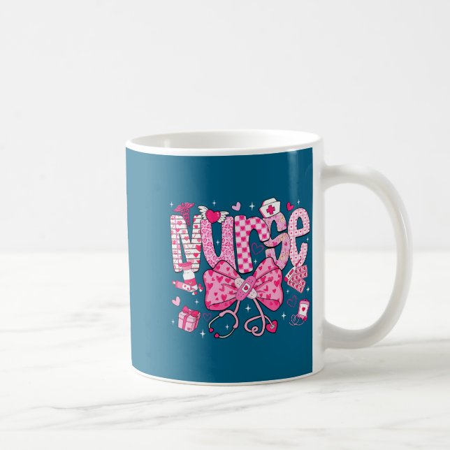 Caneca De Café Nurse Valentine's Day Heart Stethoscope Er Icu Nic (Direita)