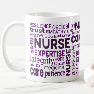 Caneca De Café Nurse Values Purple Typography Appreciation