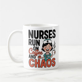 Caneca De Café Nurses Run On Coffee And Chaos Funny Nurse Coffee 