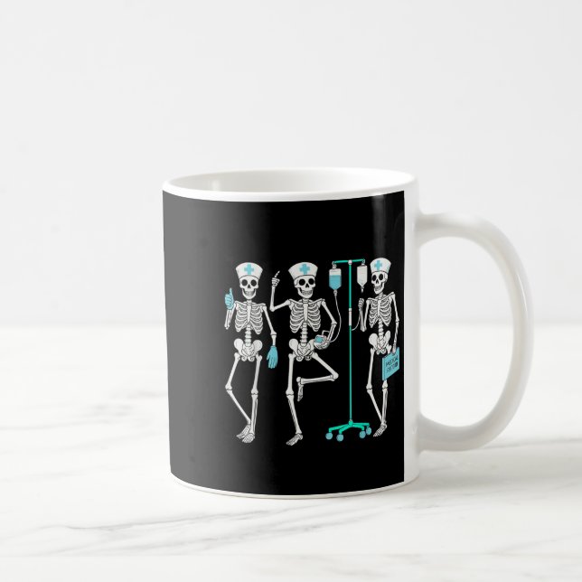 Caneca De Café Nursing Halloween Skeleton Nurse Healthcare Soky N (Direita)