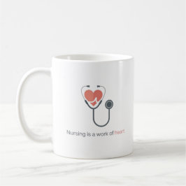 Caneca De Café Nursing Is A Work Of Heart Stethoscope Coffee Mug 