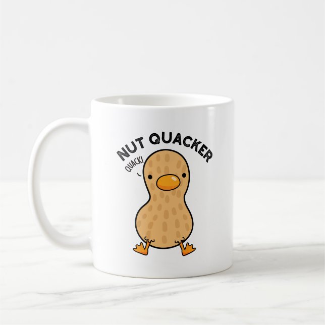 Caneca De Café Nut Quacker Funny Peanut Puns (Esquerda)