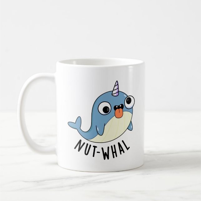 Caneca De Café Nut-whal Funny Narwhal Pun (Esquerda)
