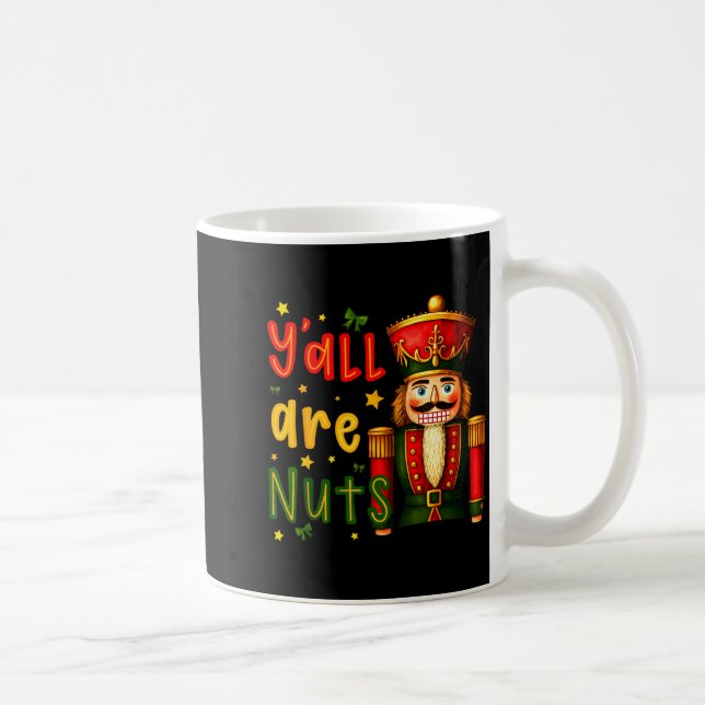 Caneca De Café Nutcracker Merry Christmas Funny Xmas Pajamas Y'al (Direita)