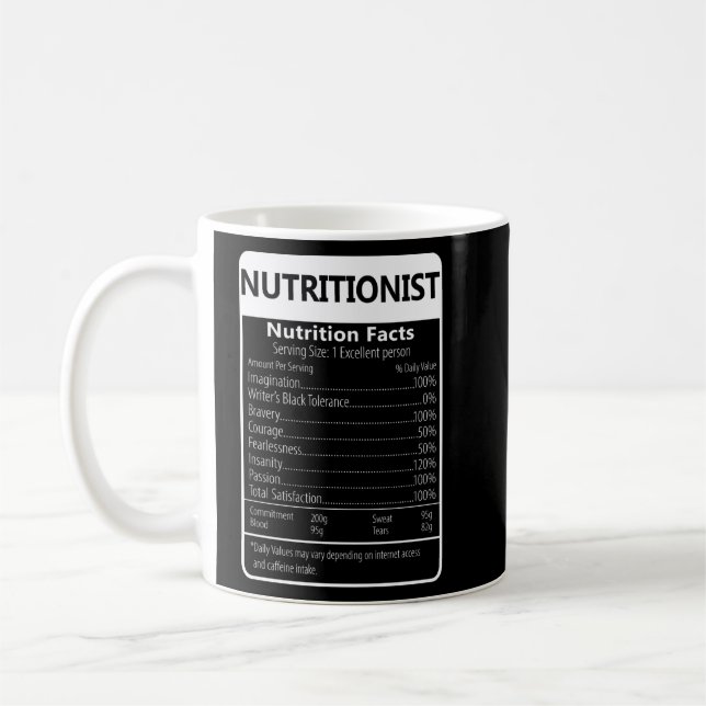 Caneca De Café Nutrição Nutricionista Fala Gráfico Sarcástico (Esquerda)