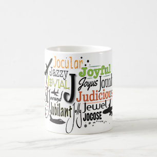 Caneca De Café Nuvem Adjetiva do Word começando com a letra J