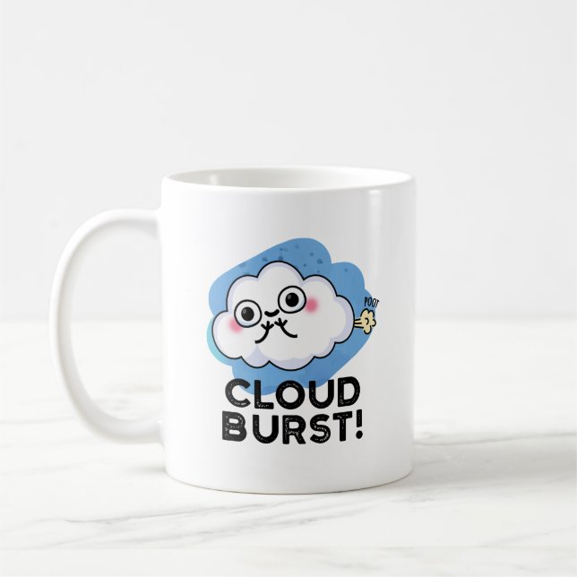 Caneca De Café Nuvem Burst Engraçado Nuvem Fart Pun (Esquerda)