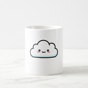Caneca De Café Nuvem Corada – Ilustração Kawaii Fofa
