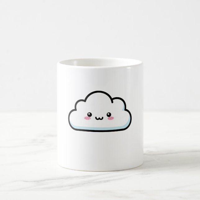 Caneca De Café Nuvem Corada – Ilustração Kawaii Fofa (Centro)