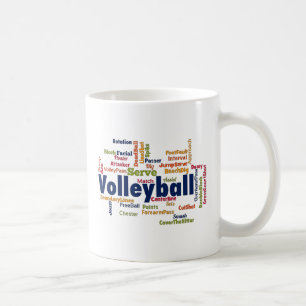 Caneca De Café Nuvem de Palavra de Voleibol