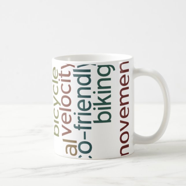 Caneca De Café nuvem de palavras de bicicleta (Direita)