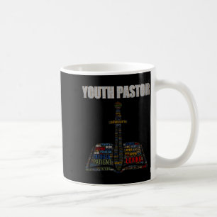 Caneca De Café Nuvem de Palavras de Ministro Cristão Jovem Pastor