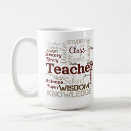 Caneca De Café Nuvem de Palavras de Professor