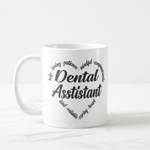 Caneca De Café Nuvem de Palavras do Coração do Assistente de De