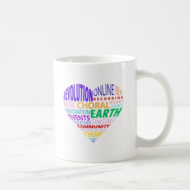 Caneca De Café Nuvem de Palavras do Coro da Terra (Direita)