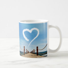 Caneca De Café Nuvem Sem Caminho em Forma de Coração